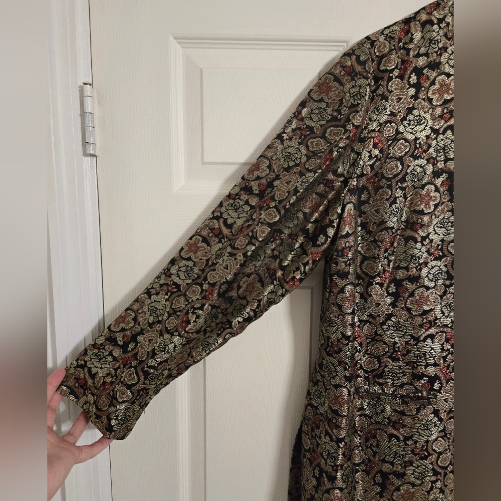 Classic Elements Brocade Jacket In Black And Brow… - image 5